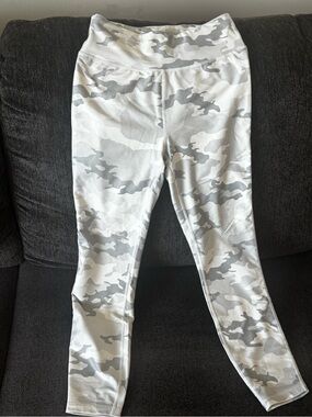Avia White & Light Gray Camo Leggings